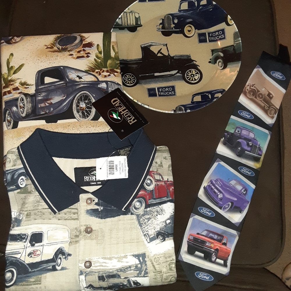 Rare Mens button down shirt Ford truck set